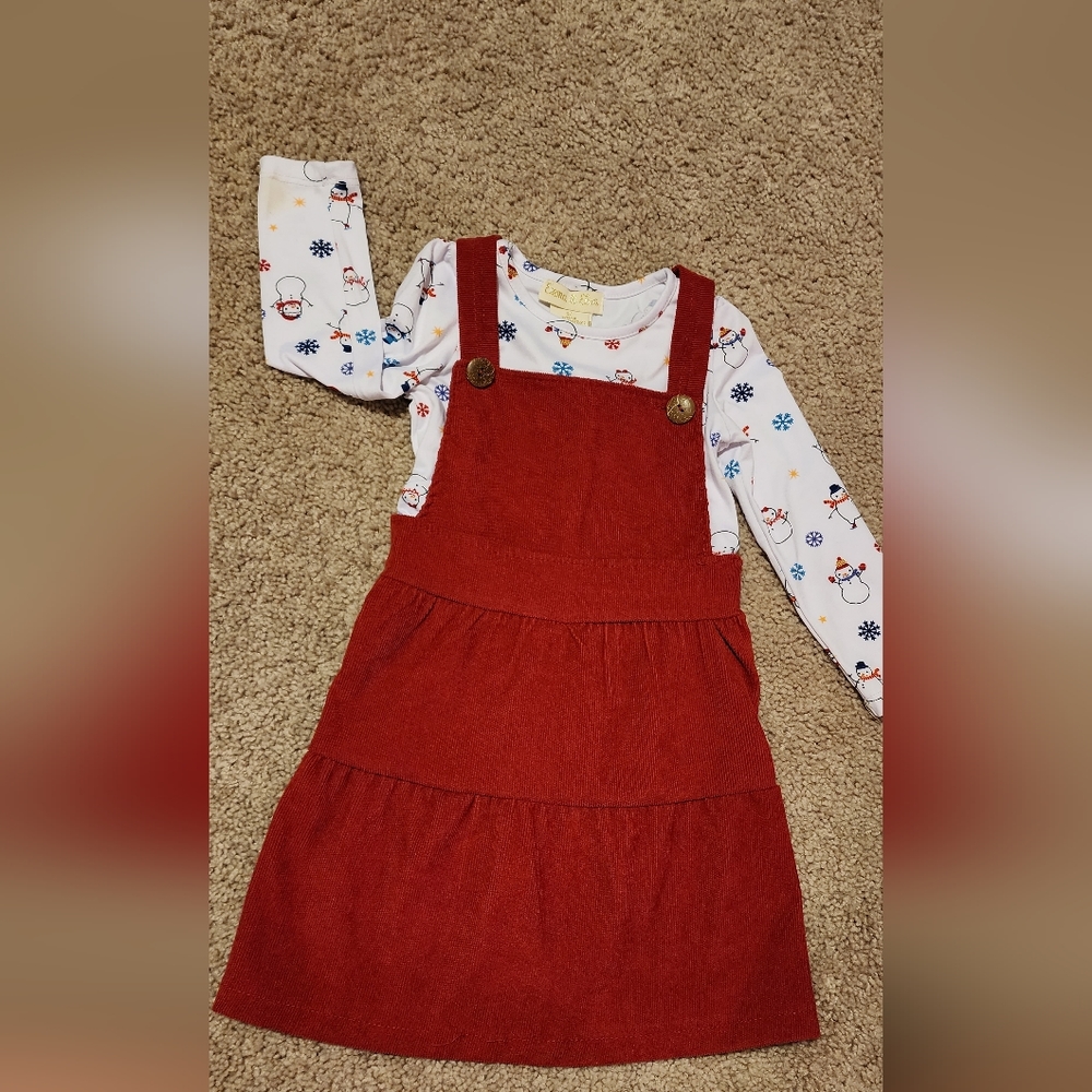 Toddler girls Christmas dress overalls size 2t